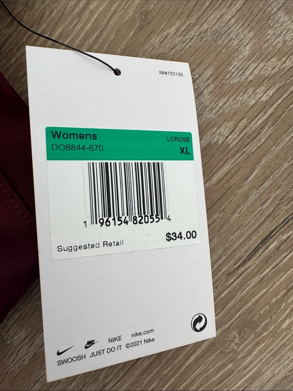 Nike Women’s Burgundy V-Neck Athletic Tank with White Swoosh / Lacrosse🥍